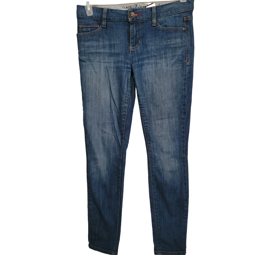 Tommy Hilfiger Designer Women Jeans Size 2 Skinny Ankle Navy Y2K Style Classic‎